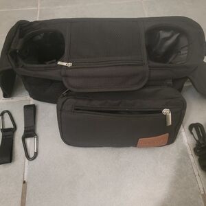 Black Double Cup Stroller Organizer Bag